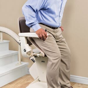 Handicare Freecurve Curved Stairlift with Active Seat for Ease of Transfer